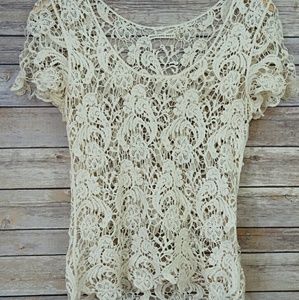 Mustard Seed cream lace top